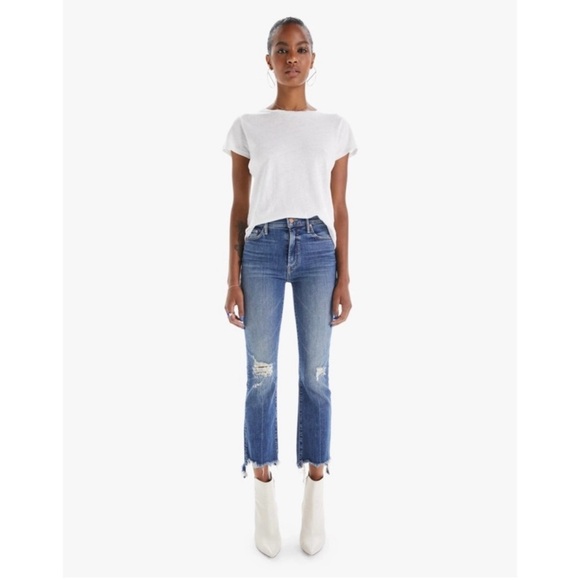 MOTHER The Insider Crop Step Chew Jeans Dancing On Coals